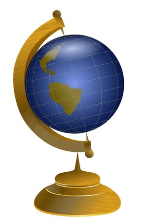 blue globes isolated on a white backgroundのイラスト素材