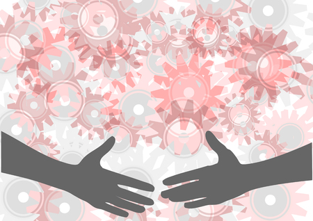 handshake. concept of the team work in modern businessのイラスト素材