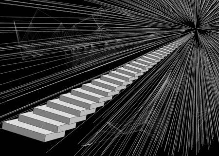 abstract stair. gray stairway to the lightのイラスト素材