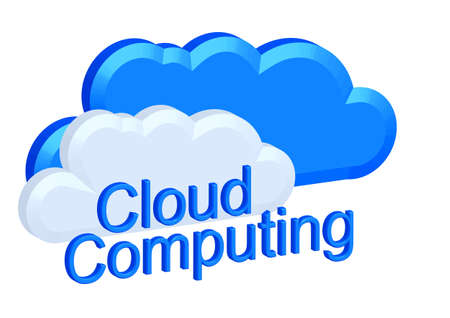 cloud computing concept isolated on white backgroundのイラスト素材
