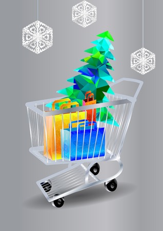 christmas shoppingのイラスト素材