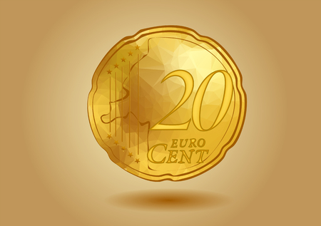 abstract 20 cent on golden backgroundのイラスト素材