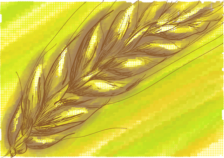 wheat on multicolor abstract background.のイラスト素材