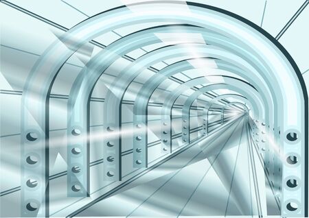 tunnel. Abstract futuristic speed tunnel.のイラスト素材