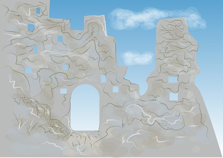 Tintagel Castle. abstract illustration of legendary castleのイラスト素材