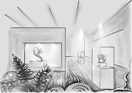 art gallery and nature. abstract creative backgroundのイラスト素材
