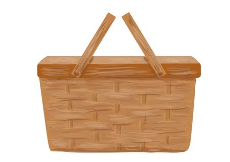 picnic basket isolated on a white backgroundのイラスト素材