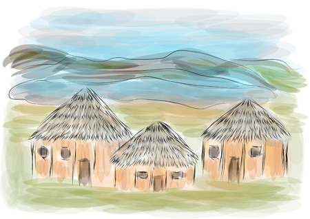 ngorongoro craterのイラスト素材