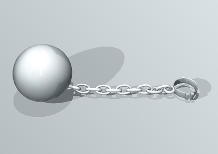 Convict ball and chain. concept of freedomのイラスト素材
