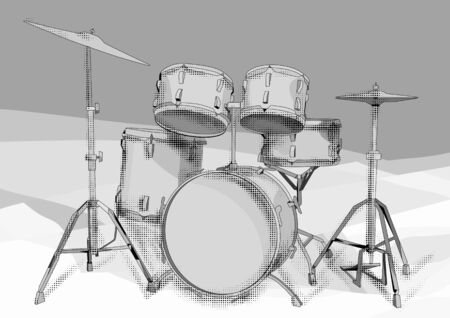 drums kit on grey background. 10 EPSのイラスト素材