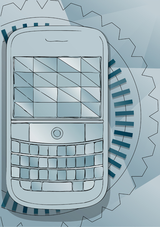 Push-button telephone. abstract communication vector patternのイラスト素材