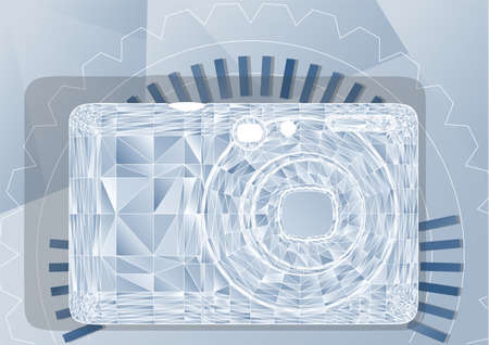 Simple photo camera on abstract background. 10 EPSのイラスト素材