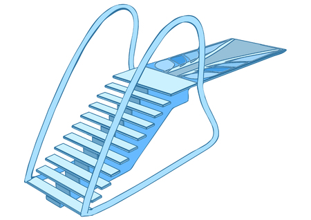 diving boardisolated on a white backgroundのイラスト素材
