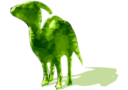 poligonal dinosaur isolated on a white backgroundのイラスト素材