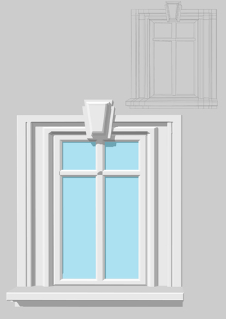 Rectangular window isolated on a grey backgroundのイラスト素材