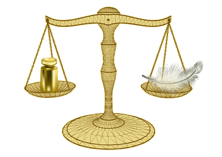 Scales of justice isolated on a white backgroundのイラスト素材