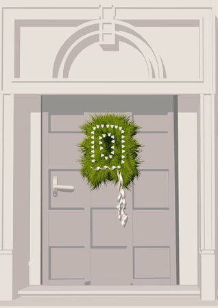 christma door decorationのイラスト素材