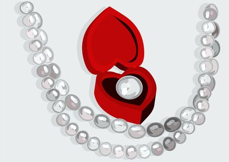 Gift for Valentines Day, pearl vector illustration.のイラスト素材