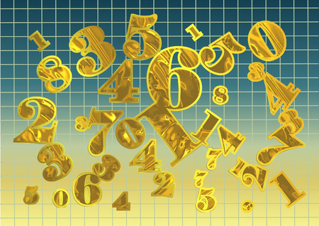 A golden arithmetic background. abstract background with numbers. 10 EPSのイラスト素材