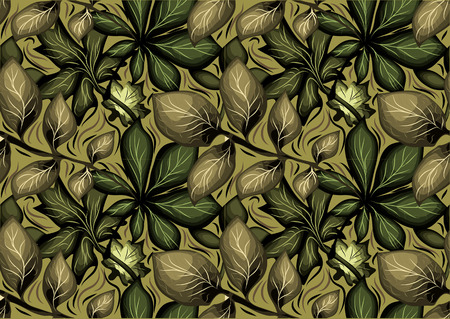 A pattern of leaves abstract vector seamless illustrationのイラスト素材