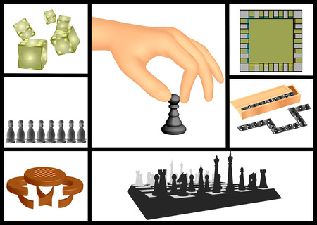 Board games set isolated on a white backgroundのイラスト素材