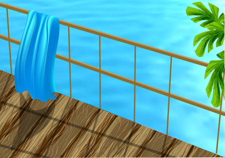 Beach towel classic stripes in various shades of bluのイラスト素材