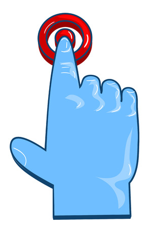 Finger click on white background. Hand cursor signs.のイラスト素材