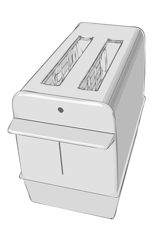 Toaster isolated on white backgroundのイラスト素材