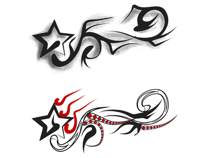 abstract tatto design isolated on white backgroundのイラスト素材