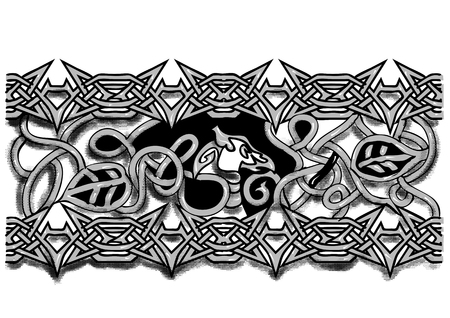 abstract celtic tattoo isolated on white backgroundのイラスト素材