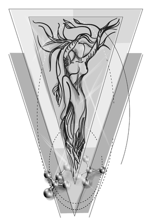 abstract tree as woman. cr3eative ecology illustrationのイラスト素材