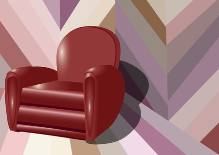 interior with armchair on a multicolor backgroundのイラスト素材
