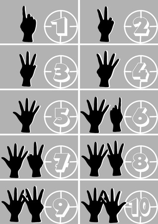 hands and numbers. Counting hands from one to tenのイラスト素材