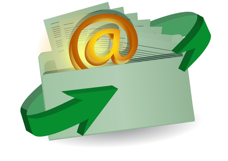 envelope and email sign isolated on whiteのイラスト素材