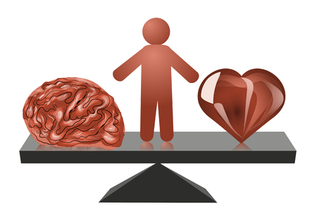 heart and mind, choice between heart and mind. 10 EPSのイラスト素材