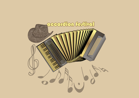 accordion festival template. abstract musical retro backgroundのイラスト素材