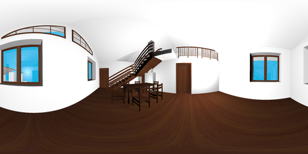 HDRI map of a small empty room の写真素材
