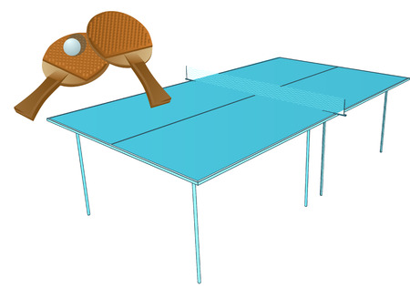 table tennis. racket and ball isolated on whiteのイラスト素材
