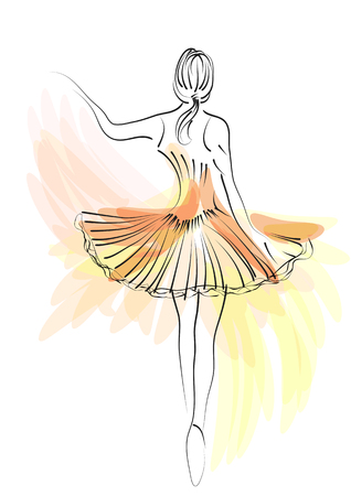 vector ballet dancer isolated on a white backgroundのイラスト素材