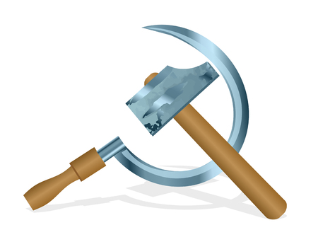 hammer and sickle isolated on white backgroundのイラスト素材