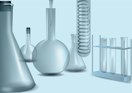 chemical laboratory test tubes and flasks for chemical laboratoryのイラスト素材