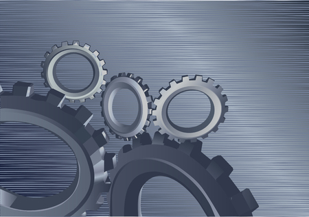 background with gears, engine gear wheels, industrial backgroundの写真素材