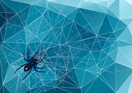 spider on web with a water dropsのイラスト素材