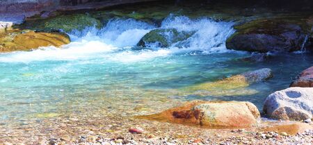 stream in the mountains with stoneの写真素材