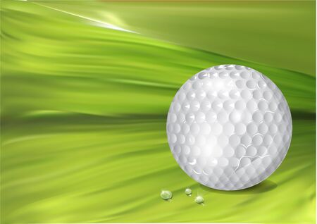 green background with a golf ball and dropsのイラスト素材