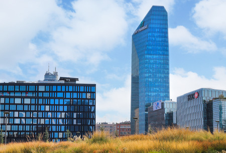 Milan city downtown Porta Nuova business district in Italy. Versace center. September 25, 2019, Milan, Italyのeditorial素材