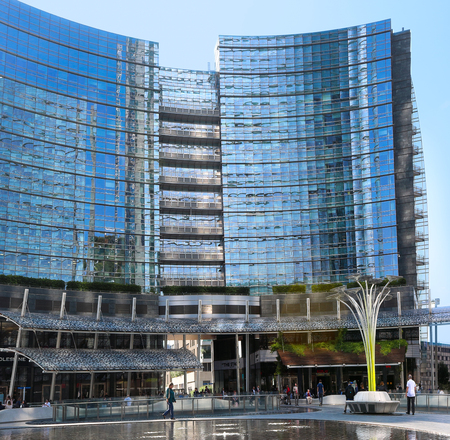 point near to Gae Aulenti square by Cesar Pell. September 25, 2019, Milan, Italyのeditorial素材