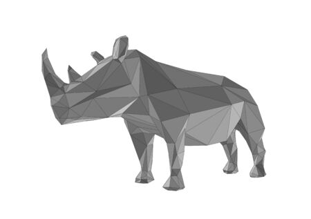 abstract rhinoceros isolated on a white backgroundのイラスト素材