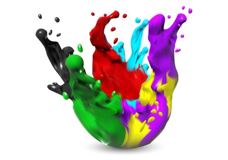 abstract color splash isolated on white backgroundのイラスト素材