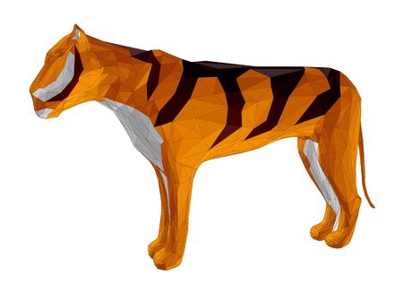 tiger. animal isolated on white backgroundのイラスト素材